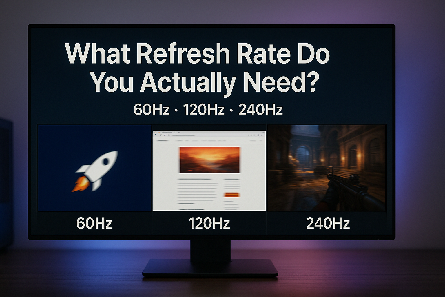 What Refresh Rate Do You Actually Need — 60Hz, 120Hz, or 240Hz?
